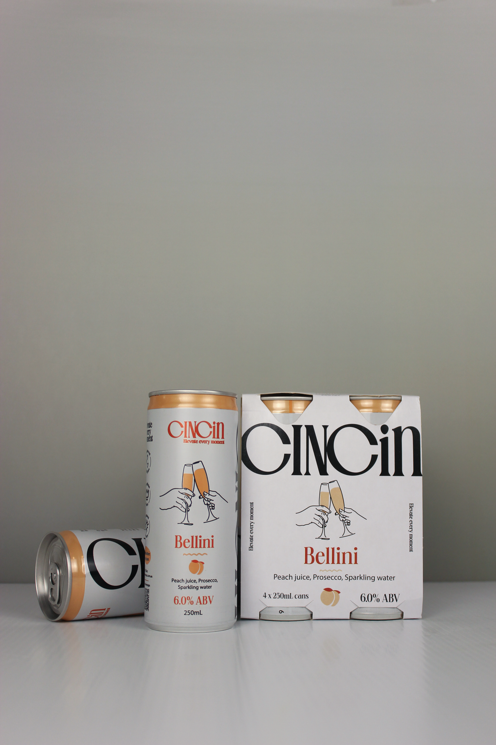 CINCiN Bellini — Peach & Prosecco Spritz Cocktail