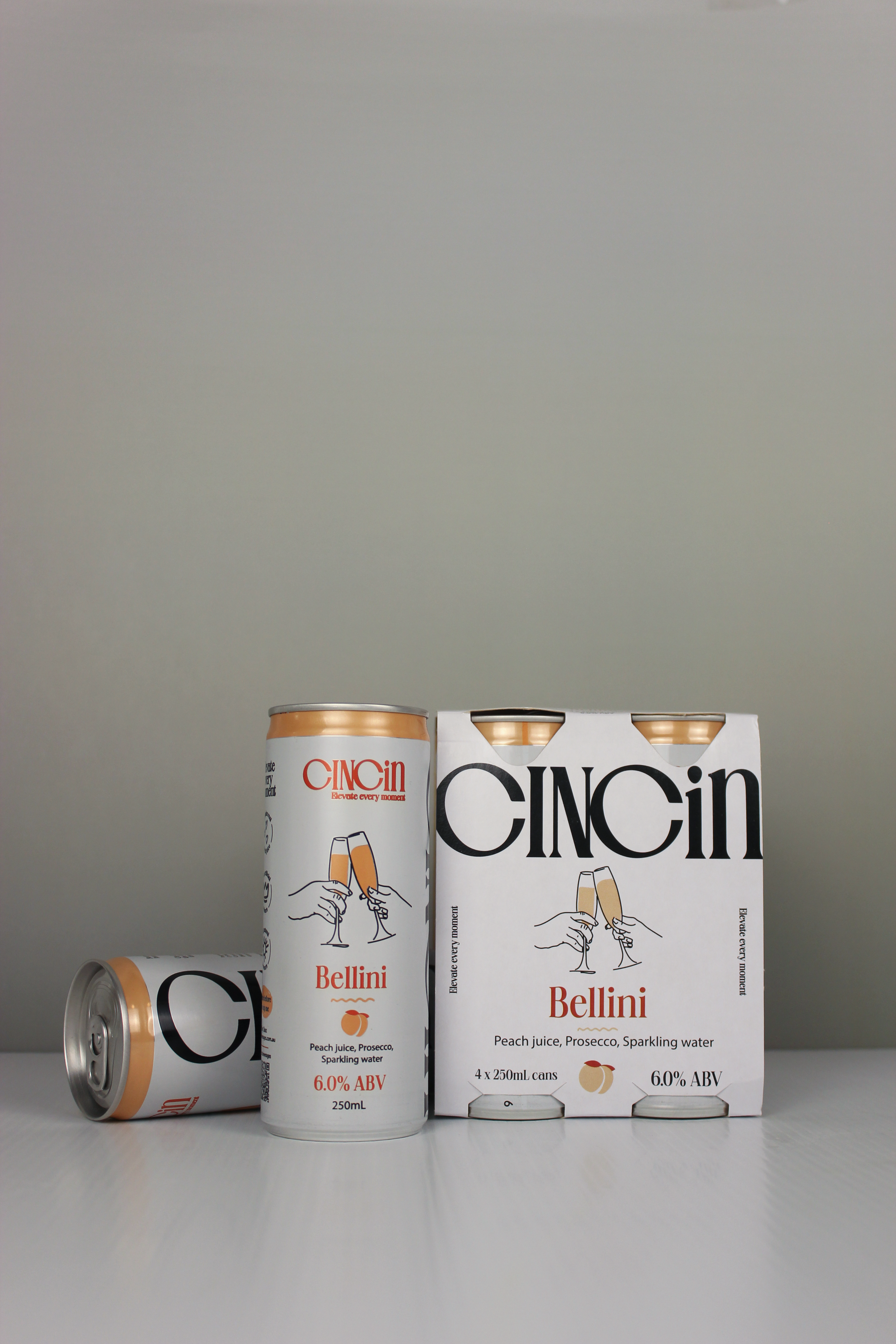 CINCiN Bellini — Peach & Prosecco Spritz Cocktail
