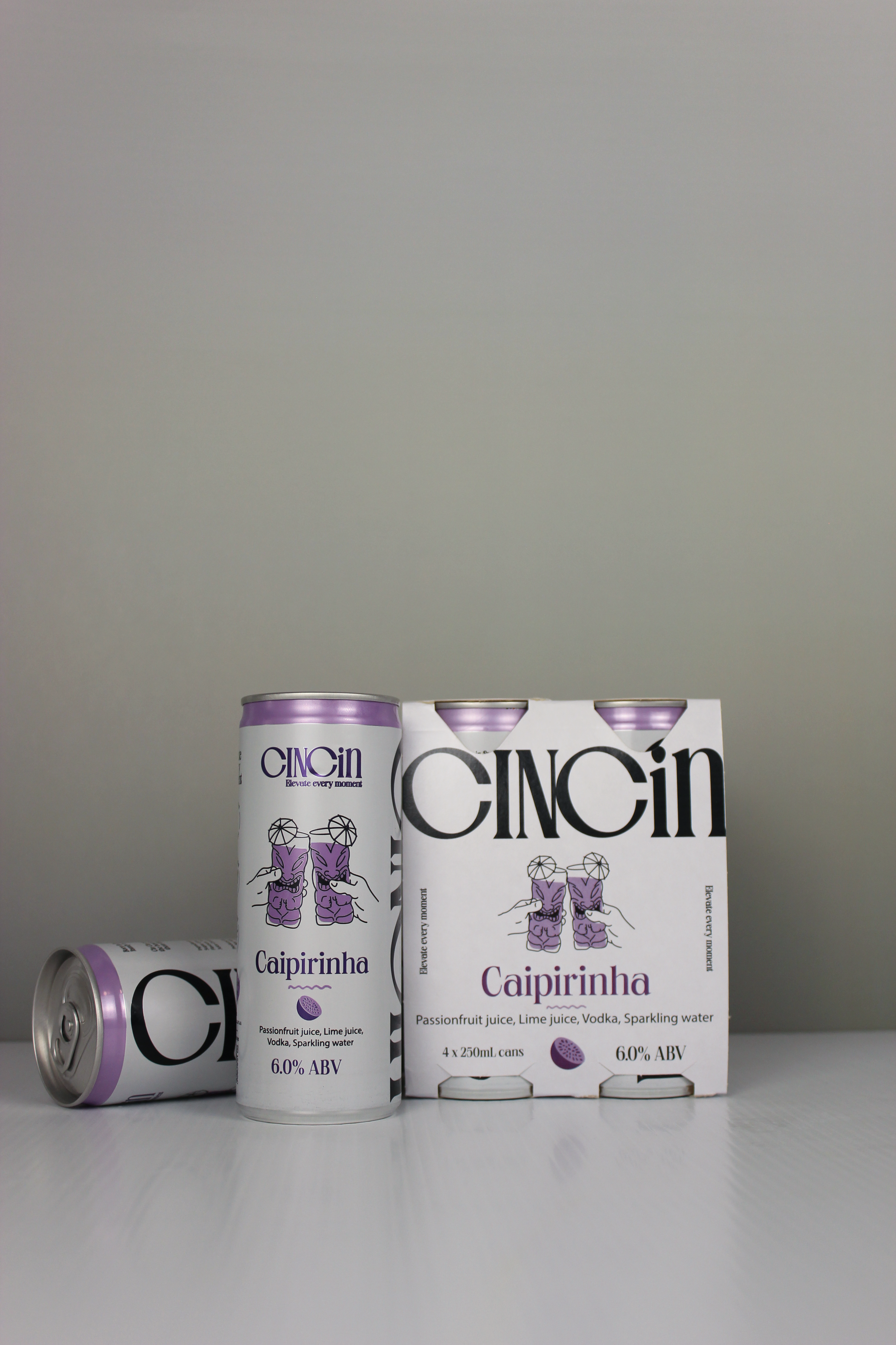 CINCiN Caipirinha premium passionfruit spritz cocktail in a slimline can